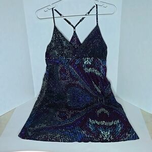 Hurley Spaghetti Strap Dress, with Pockets in Black, Blue and Purple, Small